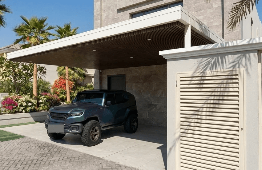 Wall-attached Carport